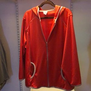 Orange and gray hooded jacket